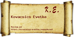 Kovacsics Evetke névjegykártya